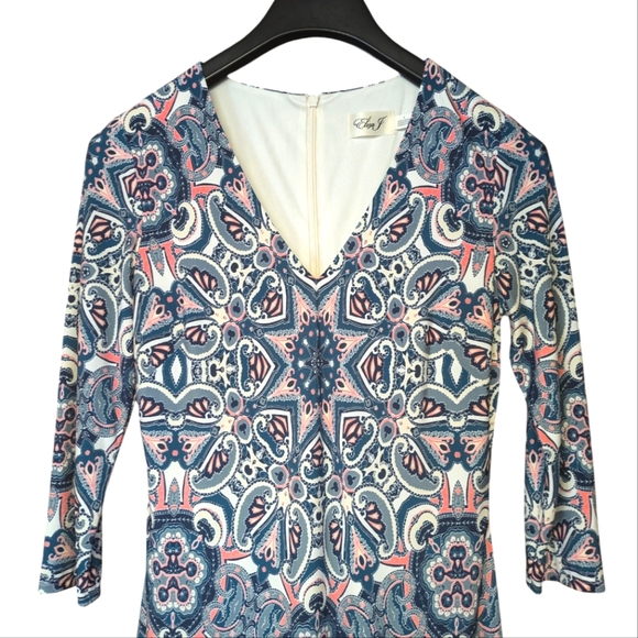 Eliza J Fit and Flare Paisley Dress Size 4 - Picture 2 of 7